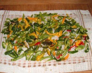 Drying peppers